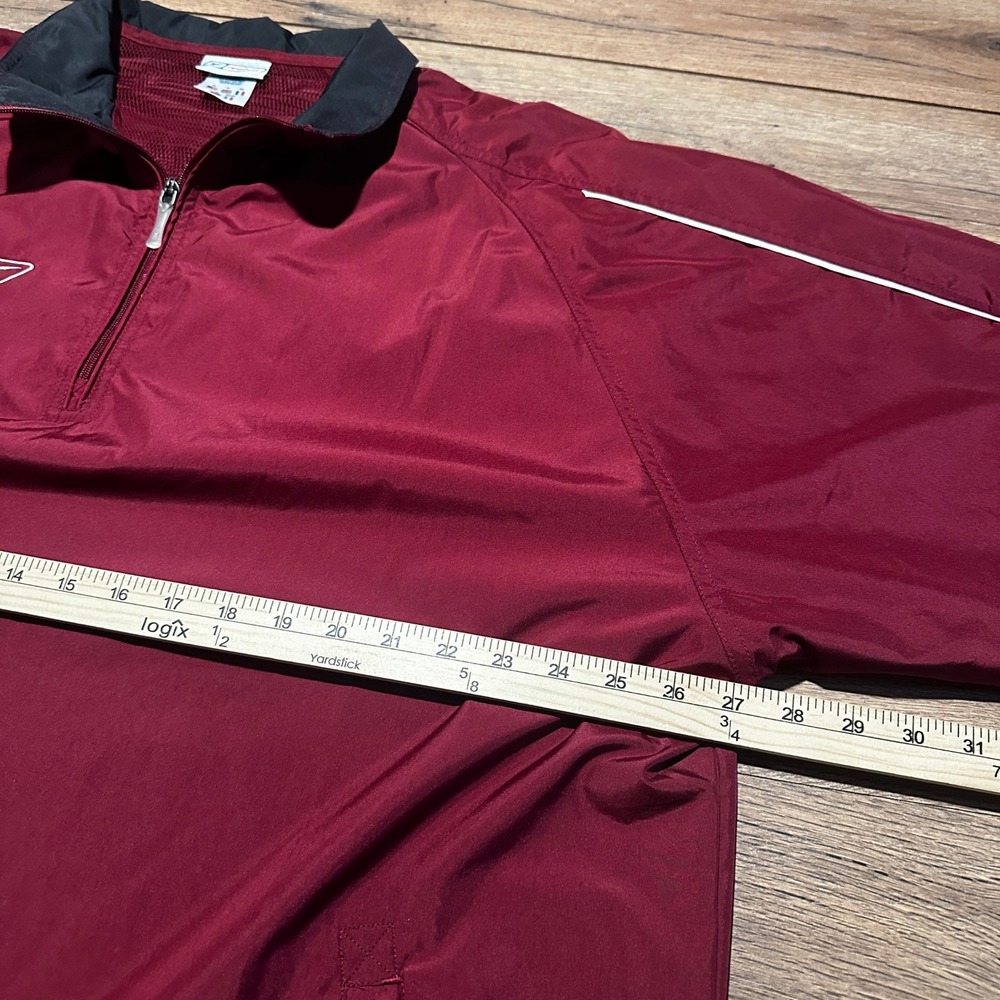 Vintage Reebok Burgundy Red Quarter Zip Windbreaker Jacket Mens XL - Picture 5 of 6